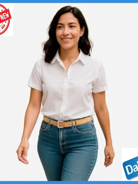 Slim 1 Inch Vegan Cork Belt with Nickel-Free Buckle, Size M - Picture 5 of 6